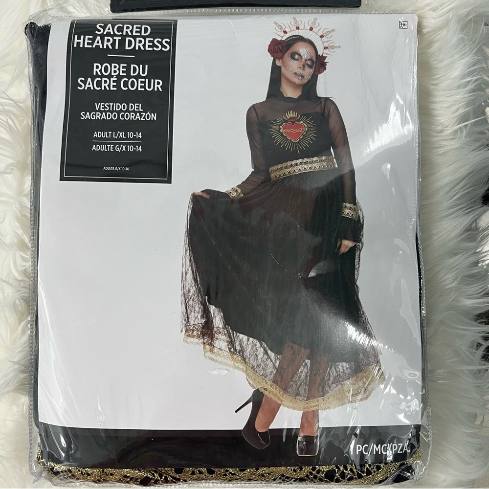 Sacred Heart Black Dress day of the dead costume L/XL